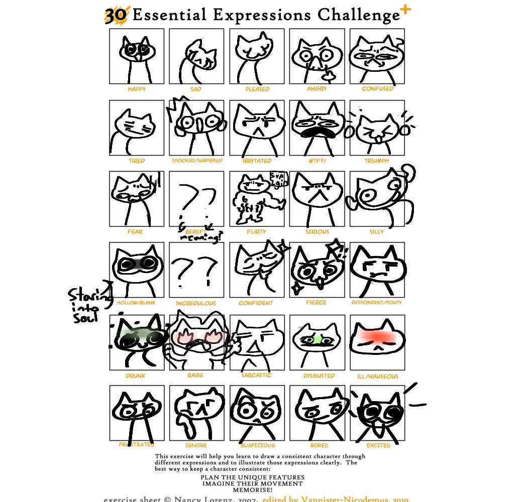 Oc Expression Exercise 30 expression challenge! Ft my silly lil cat oc by lobotomylover5000 on ...