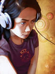 Headphone Jenn by DanHowardArt