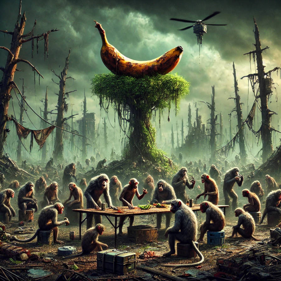 Distopic Nature A dystopian scene on the last green island in a de by Nature-of-Decay ...