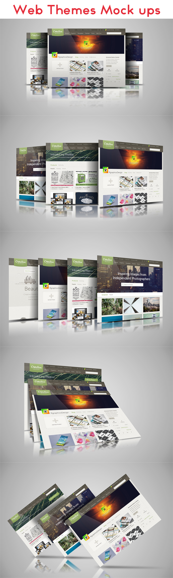 Web Themes Mock ups