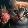 Kitten in Roses