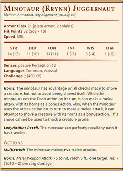 Minotaur DnD 5th monster