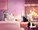 Aninktober Day 9_Sitting By A Warm Fire by YuuiSama