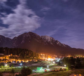 Busteni Night and the Caraiman Mountain