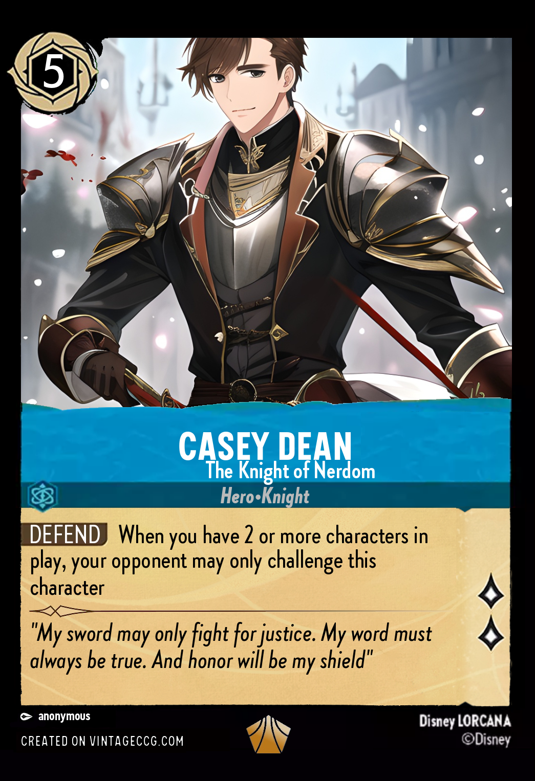 Me As A Lorcana Card by KnightofNerdom on DeviantArt Me As A Lorcana Card by KnightofNerdom on DeviantArt
