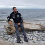 Pensive by the ocean