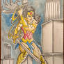 Wonder Woman with watercolors