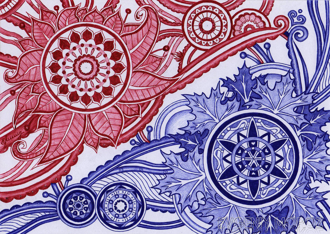 Unity of two worlds. Ballpoint pen drawing by EvgeniyMoroz on DeviantArt