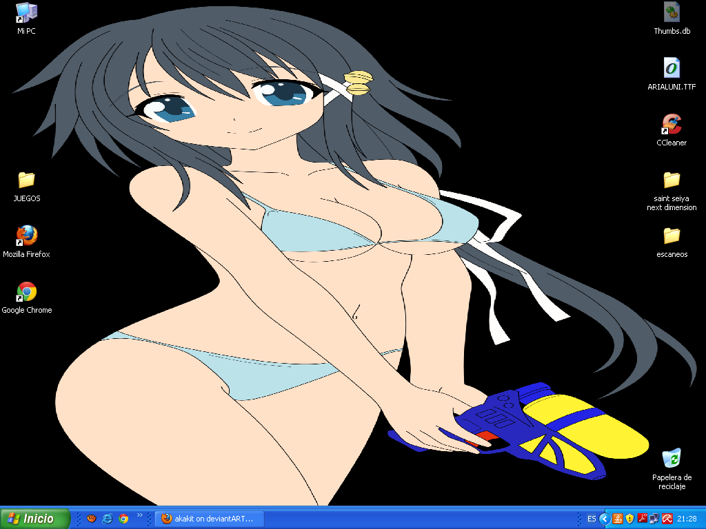 my own Hiyori pic as my desktop wall