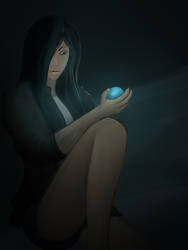 Girl with le glowing ball