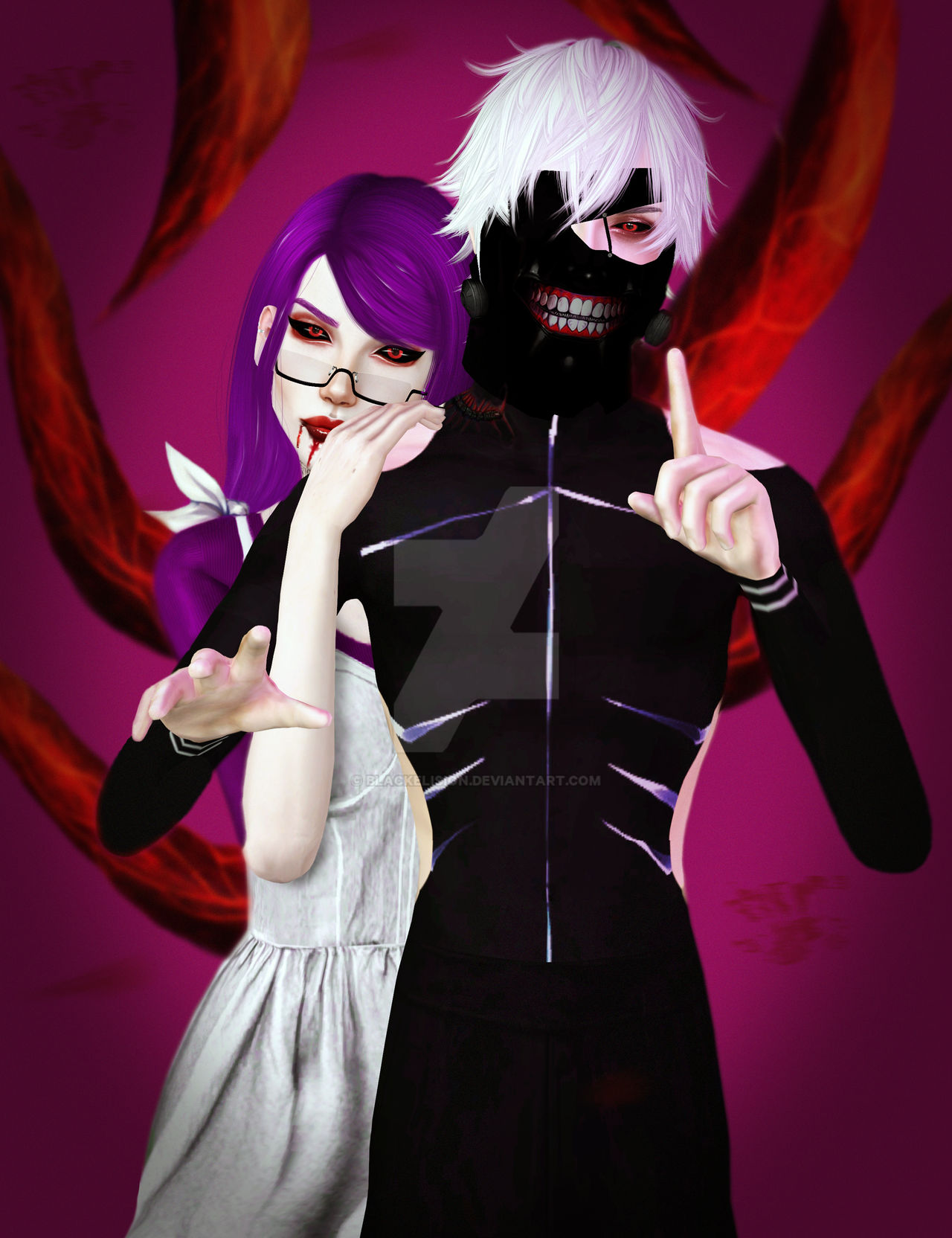 Kaneki Devours Rize Rize and Kaneki by blackelision on DeviantArt