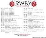 June RWBY Art Challenge Prompts by mirzers