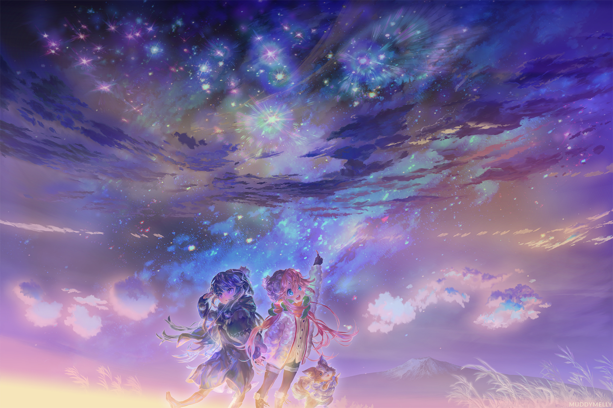 Yuru Camp | Rin + Nadeshiko by muddymelly