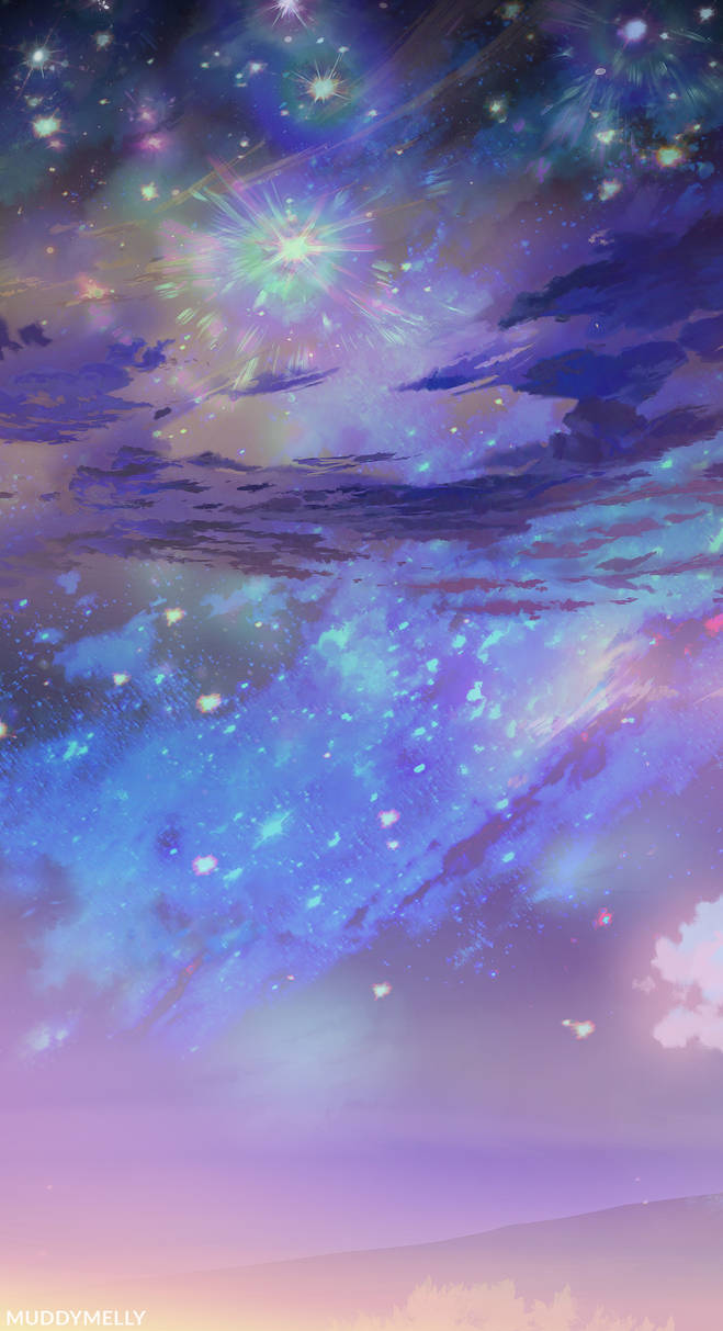 Night sky background from my Yuru Camp art! by muddymelly