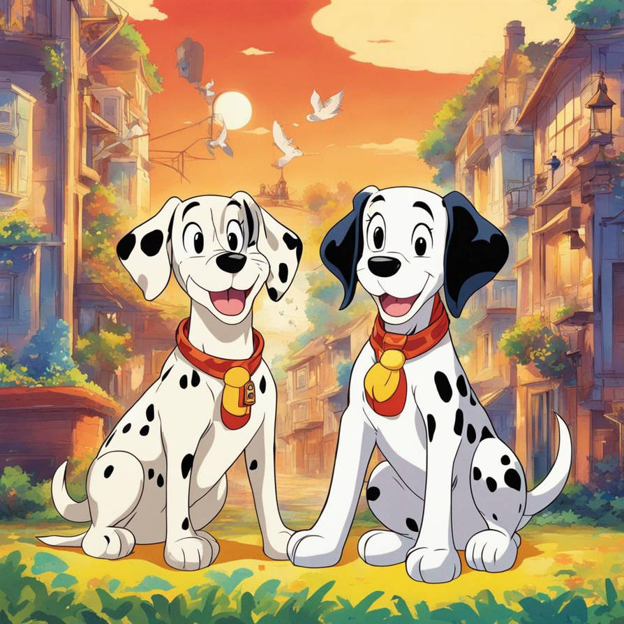 Walt Disney 101 dalmation Pongo and Perdi