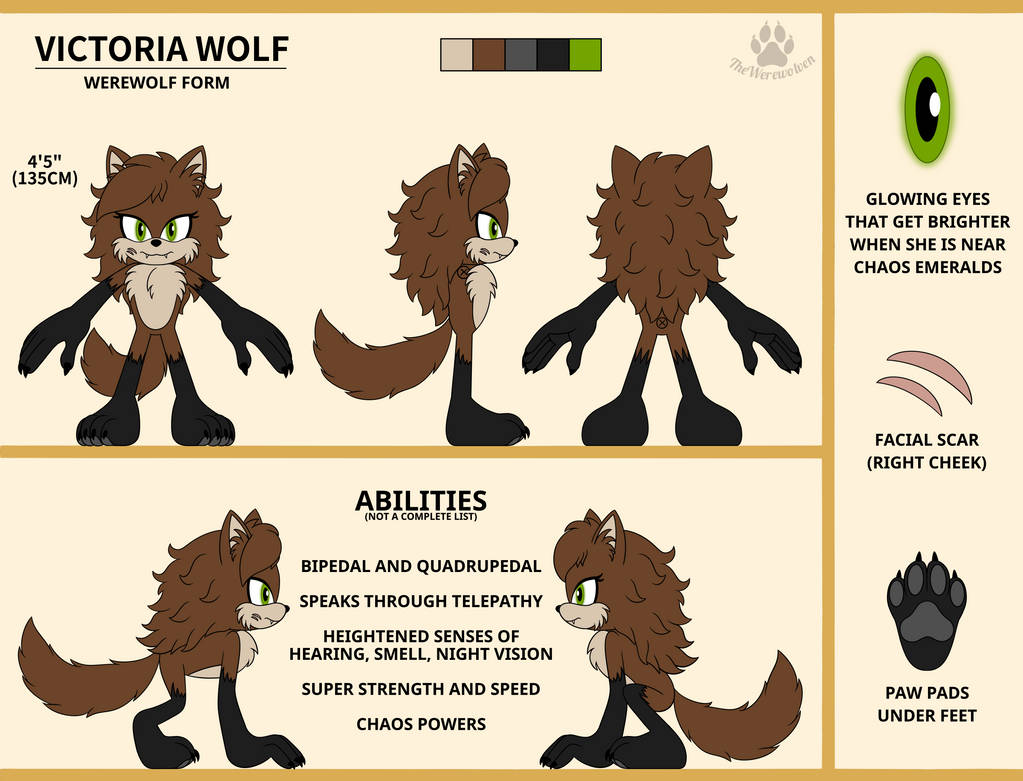 Werewolf Rerence Victoria Wolf - Werewolf Form Reference Sheet by TheWerewolven on ...