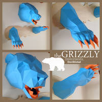 Grizzly Bear Trophyhead Papercraft