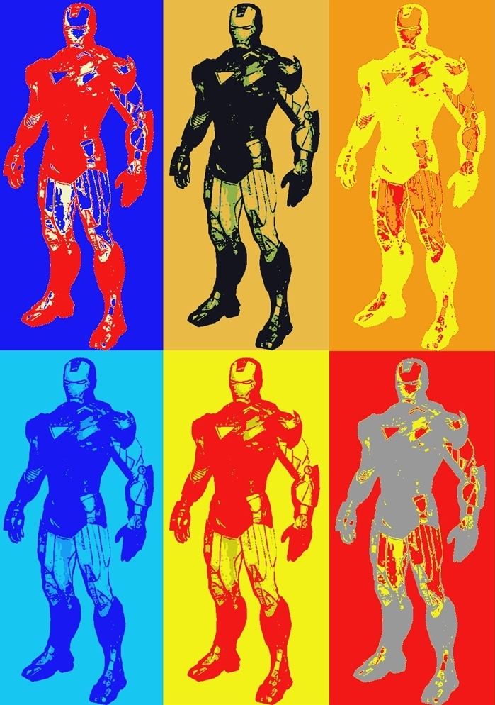 Iron Man 6 Panel Pop Art