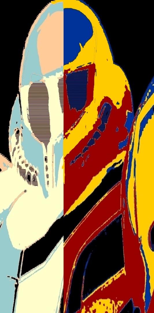 Metroid Samus Aran half and half pop art