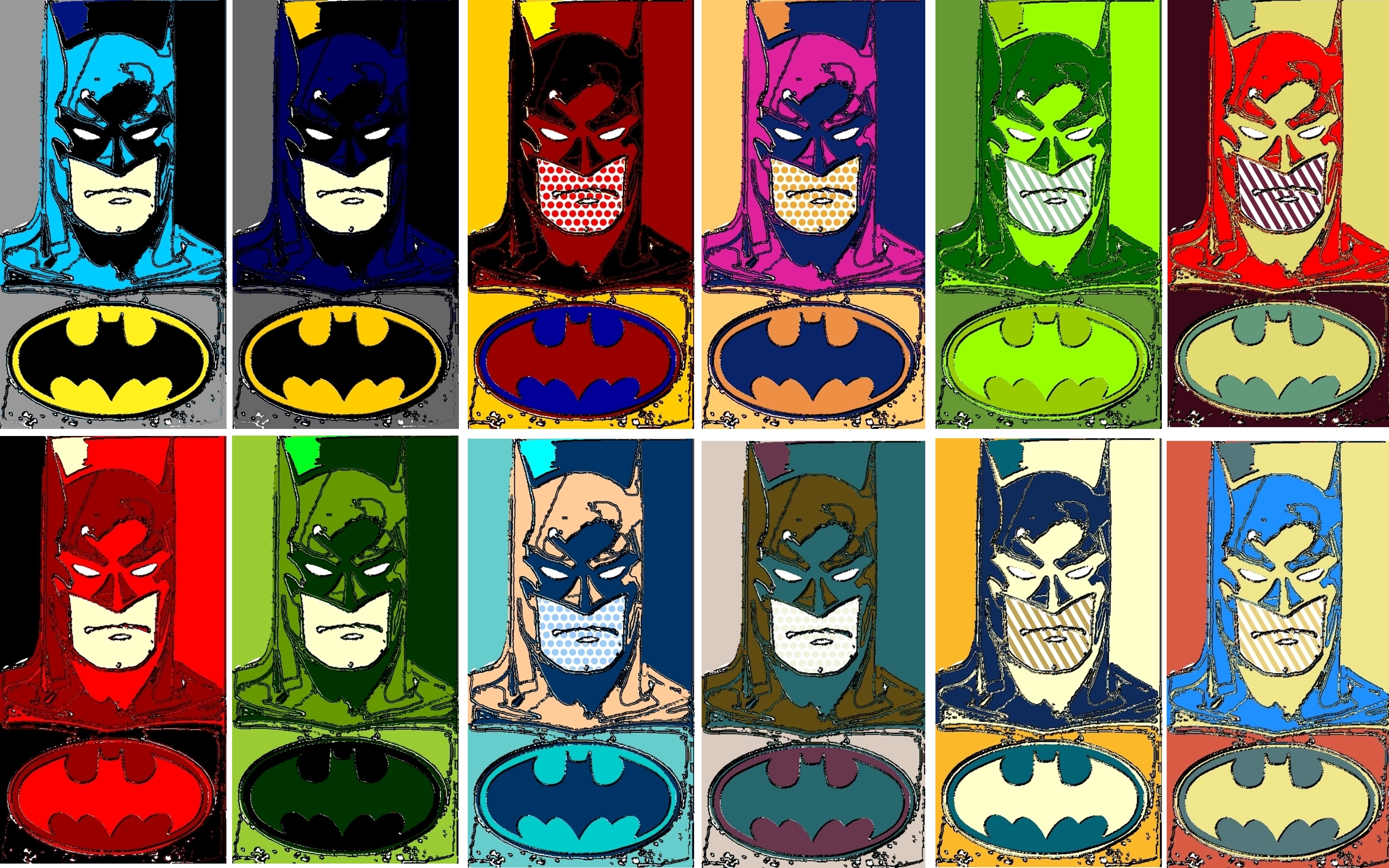 Batman twelve panel pop art by TheGreatDevin on DeviantArt