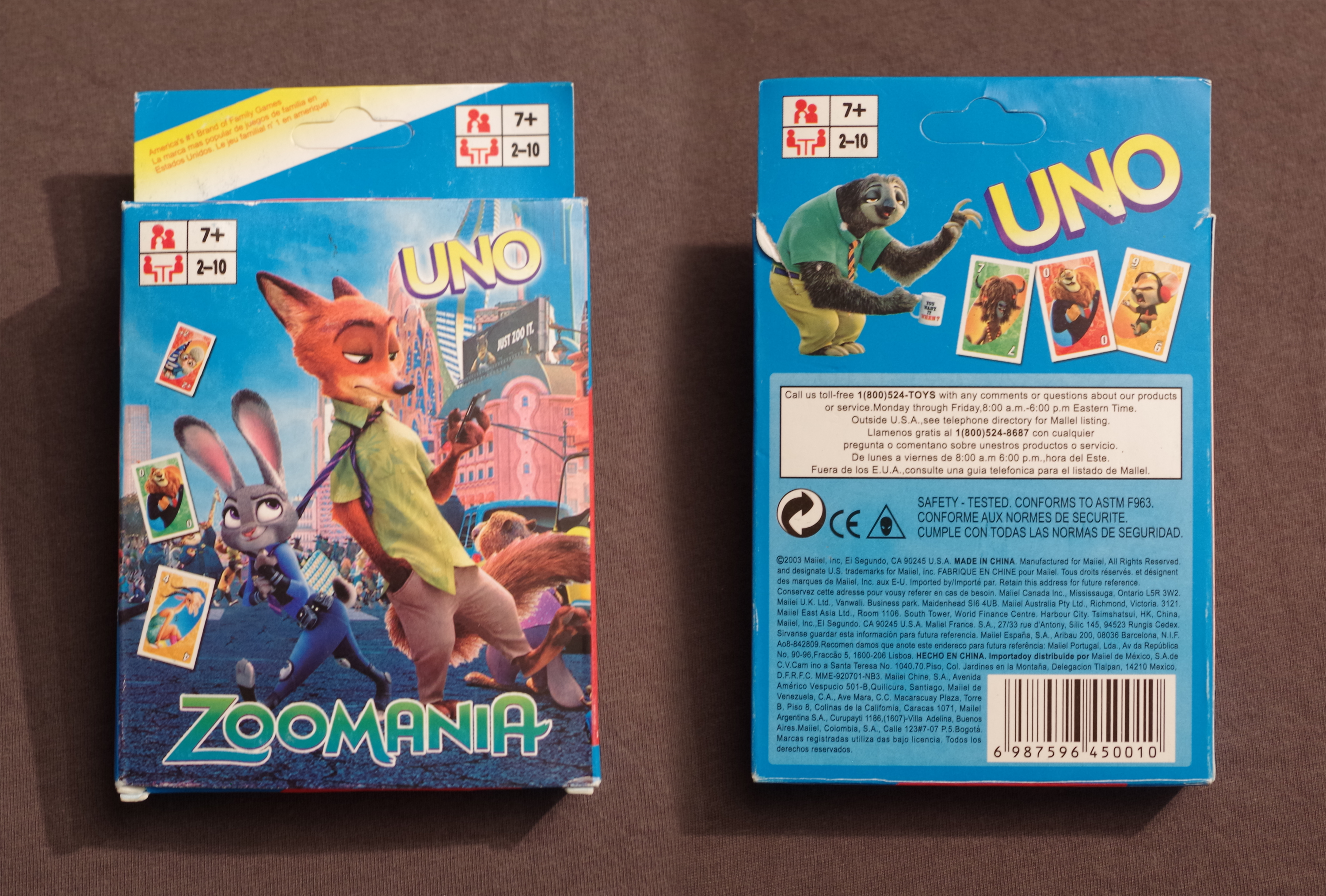 Zootopia Item: Zoomania Uno Card Game