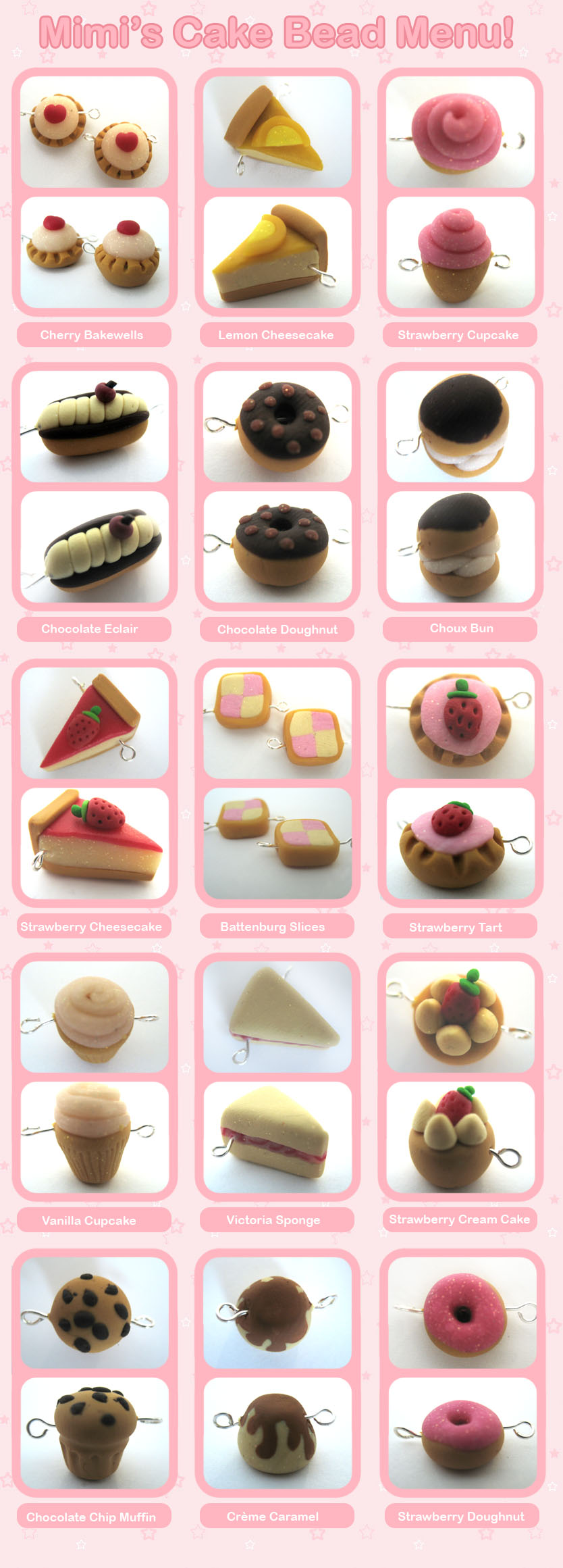 Mimi's Cake Bead Menu