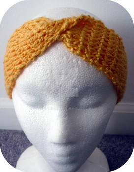 Crochet Yellow Turban HeadBand