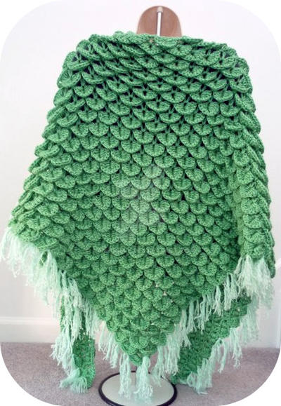 Back Crocodile Stitch Shawl