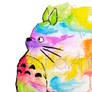 Watercolor Rainbow Totoro