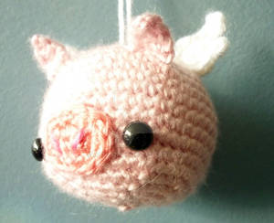 Flying Pig Amigurumi Ornament