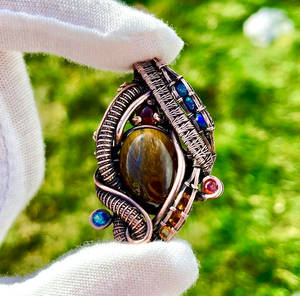 Tigers Eye Wire Wrap Pendant