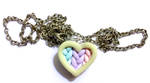 Glow in the dark heart knit necklace -Polymer clay by Ysab3lla