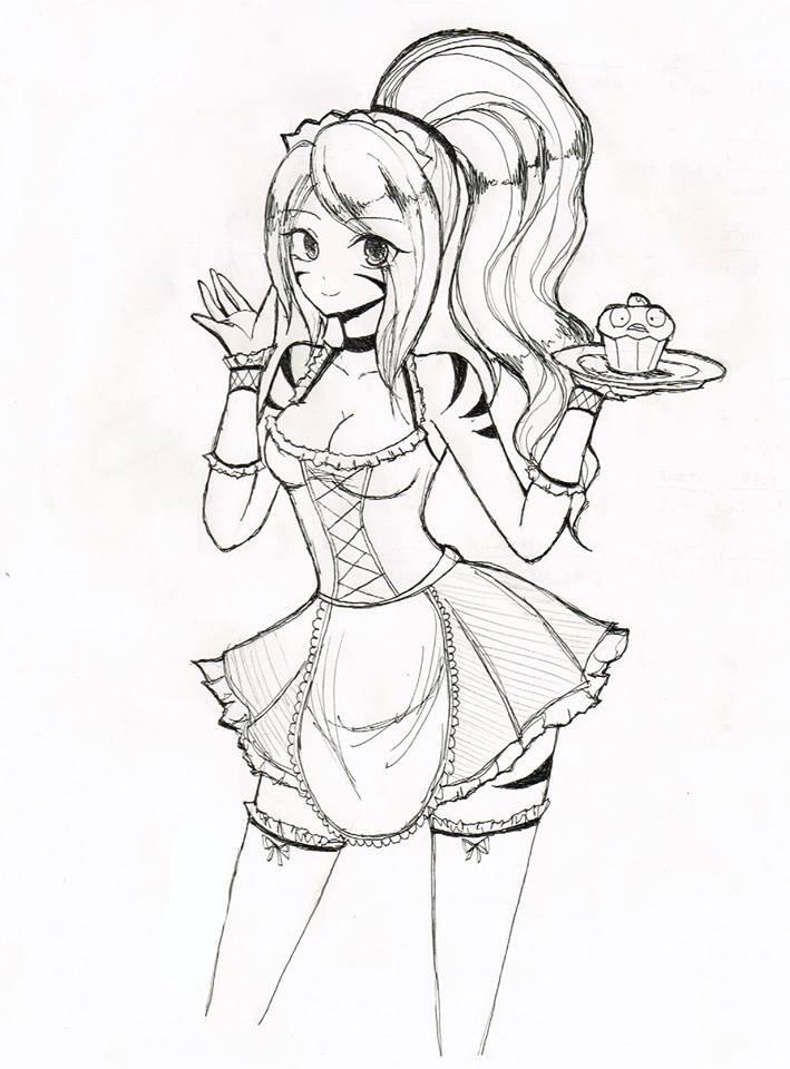 French Maid Nidalee Sketch