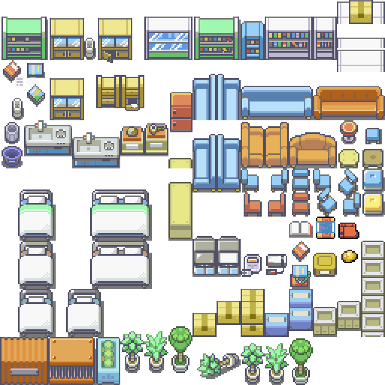 Pokemon Safari Zone Inner/Room/Hospital Tileset - RPG TileSet Free