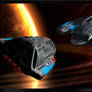 Volga class runabout and Diligent class starship