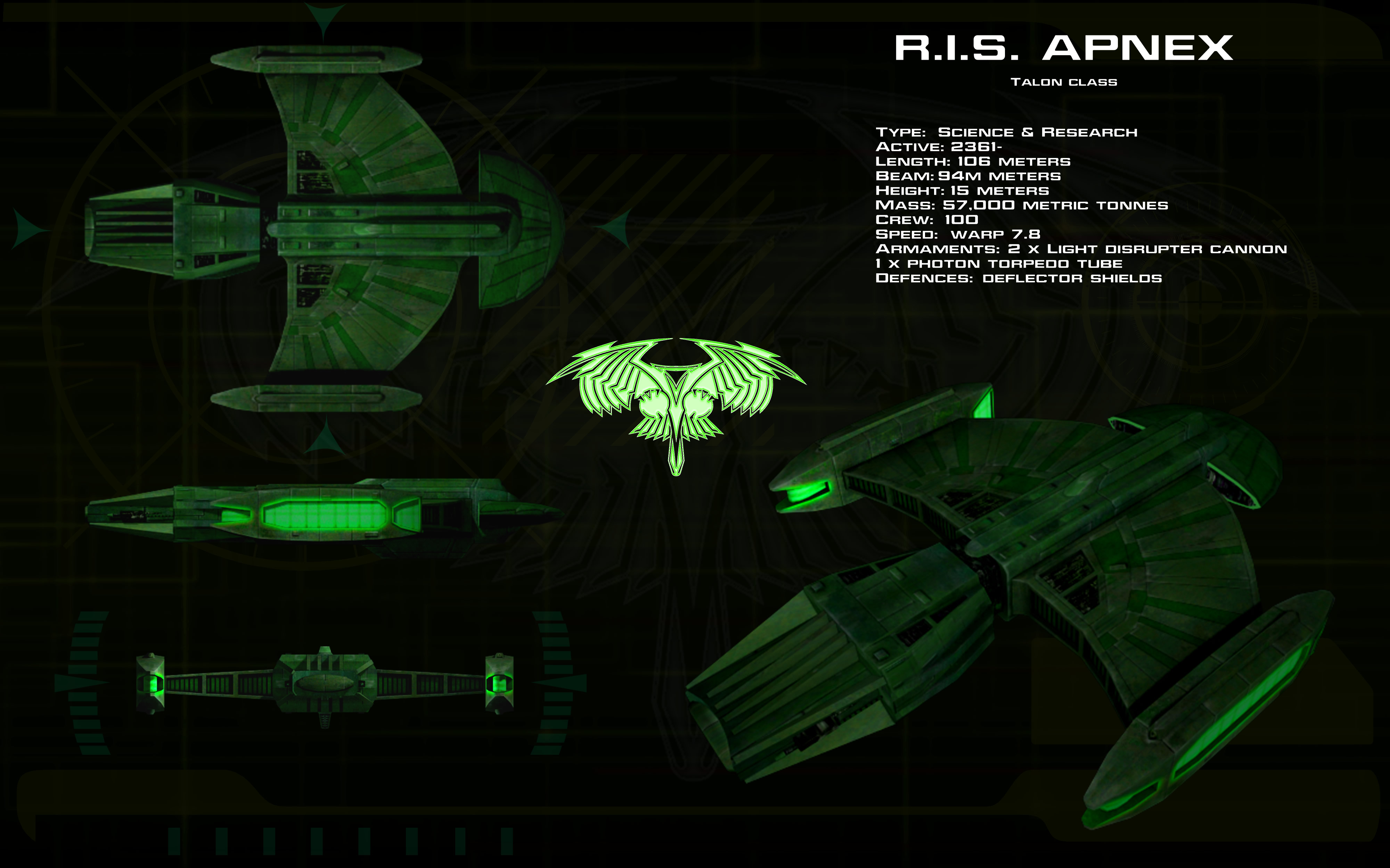 Romulan Science Vessel ortho - RIS Apnex
