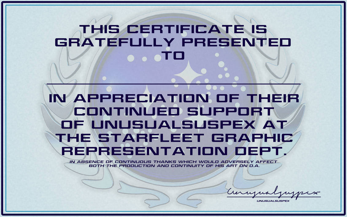 Certificate Of Thanks