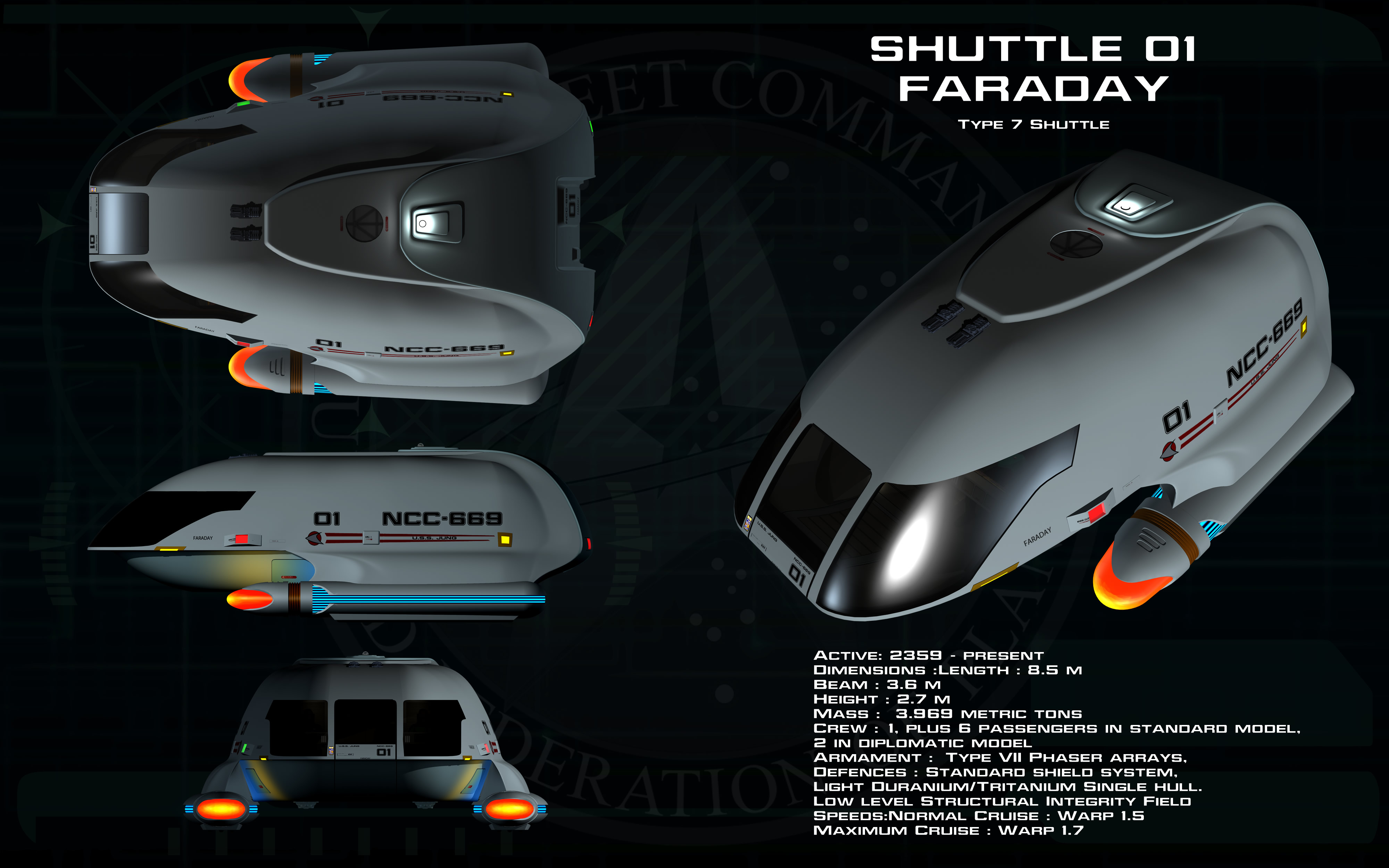 Type 7 Shuttlecraft ortho - Faraday