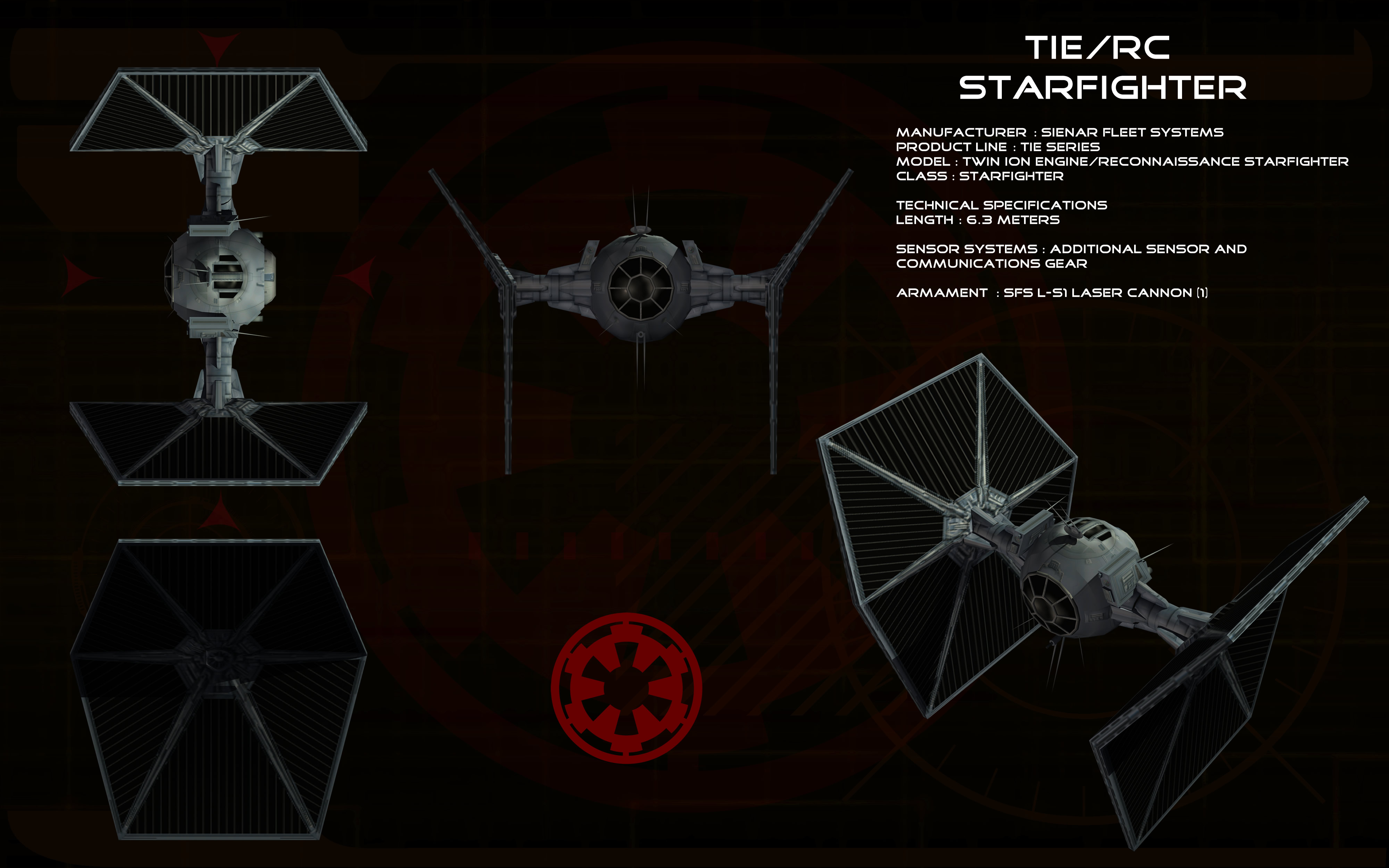 TIE/rc Reconnaissance Starfighter ortho