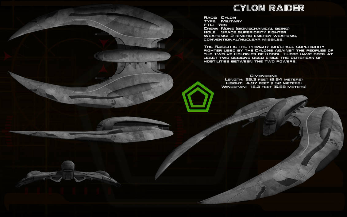 Cylon Raider (New) ortho by unusualsuspex on DeviantArt