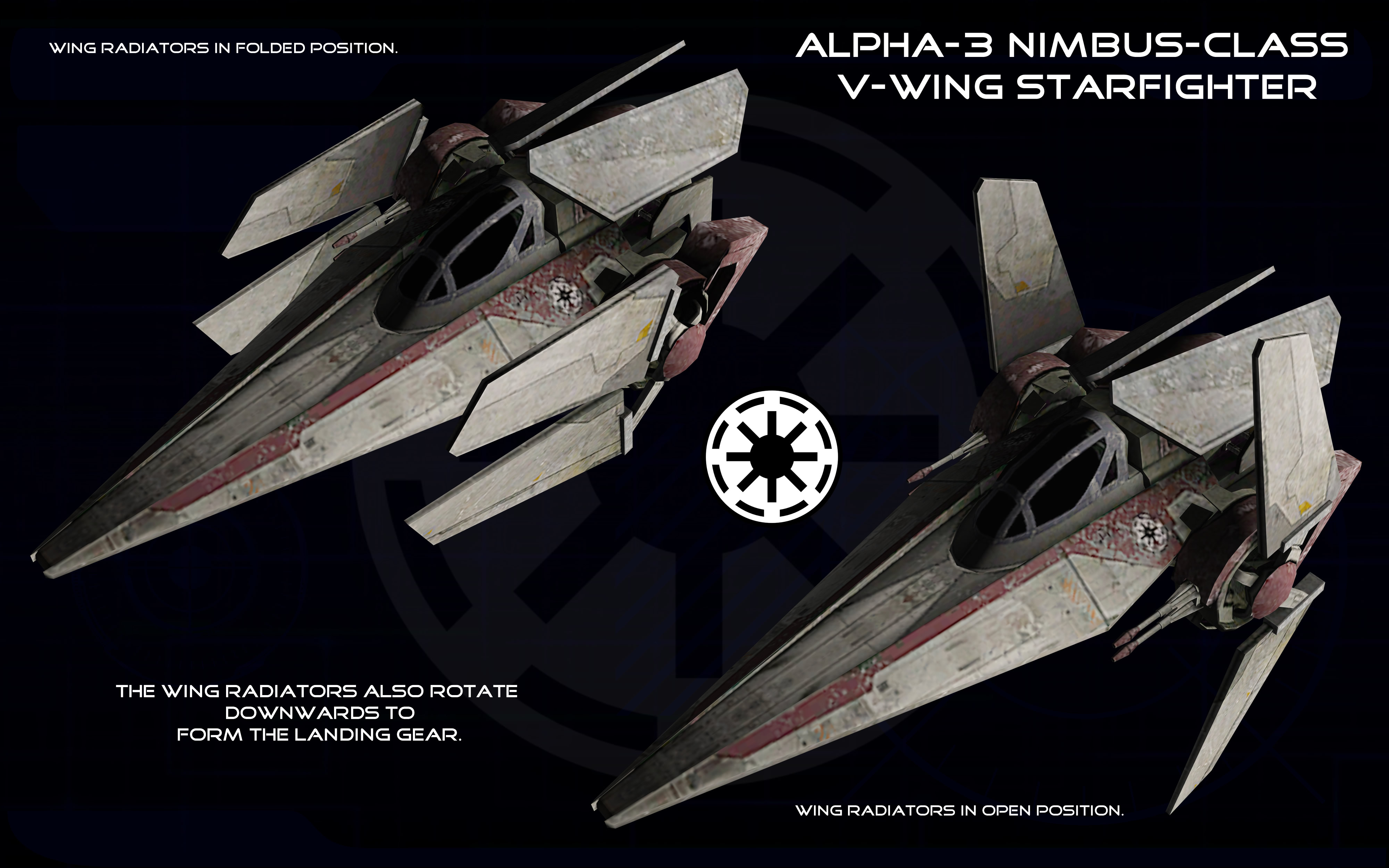 Alpha-3 Nimbus-class V-wing starfighter ortho 2