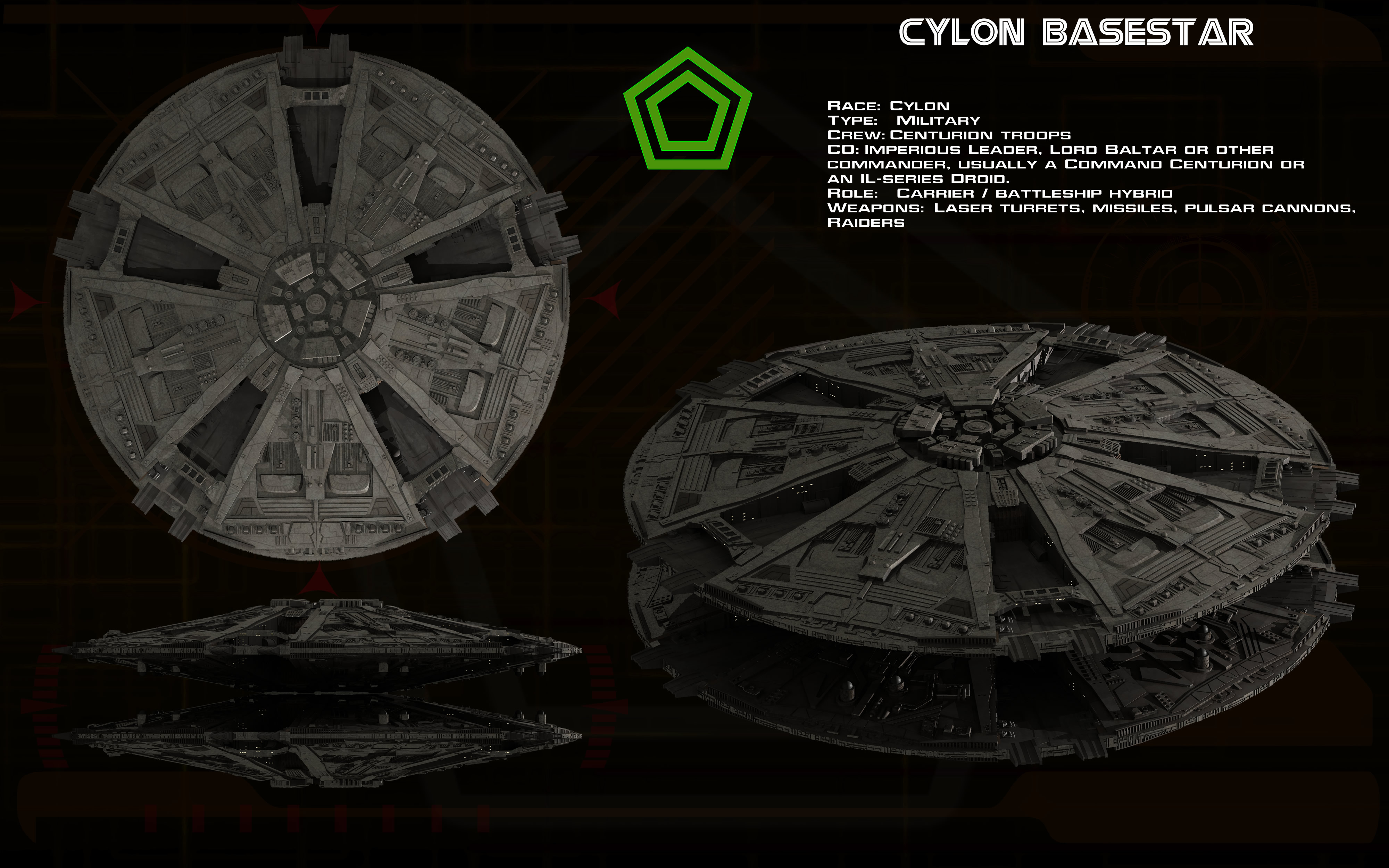 Cylon Basestar (TOS) ortho [updated]