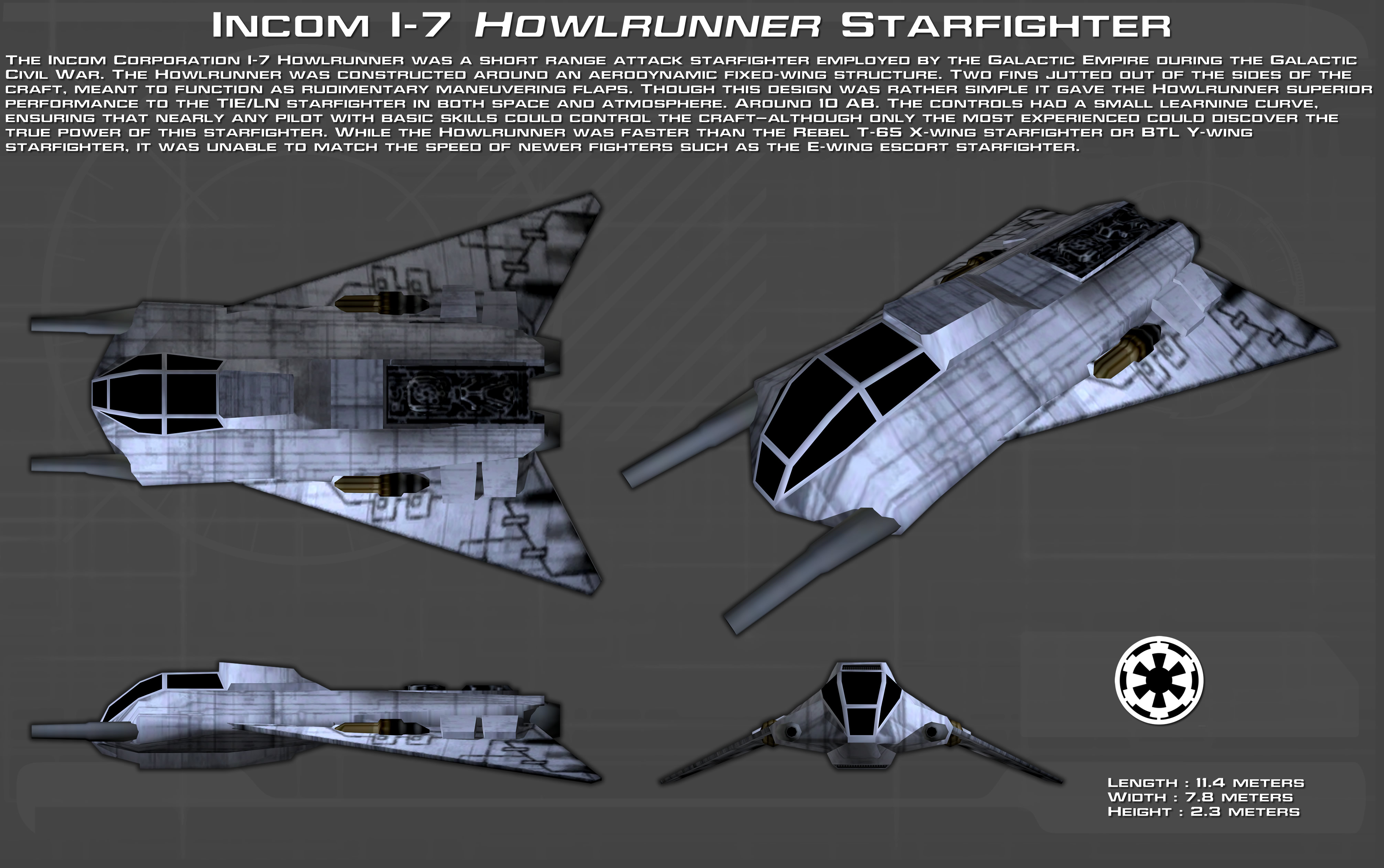 Incom I-7 Howlrunner Starfighter ortho [New]