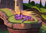 Spyro sleeps by Valonia-Feline