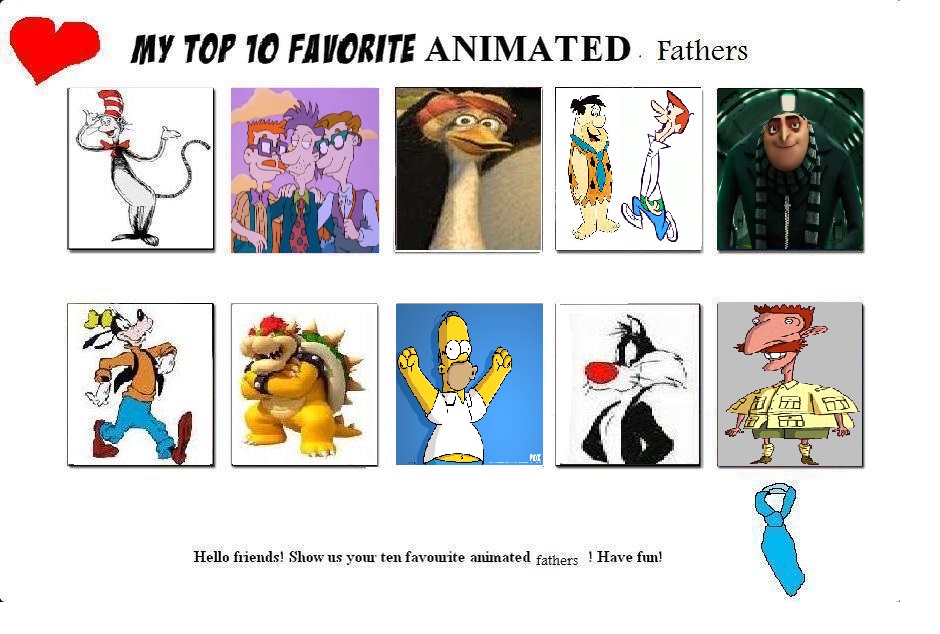 My Top 10 Favorite Animated Fathers