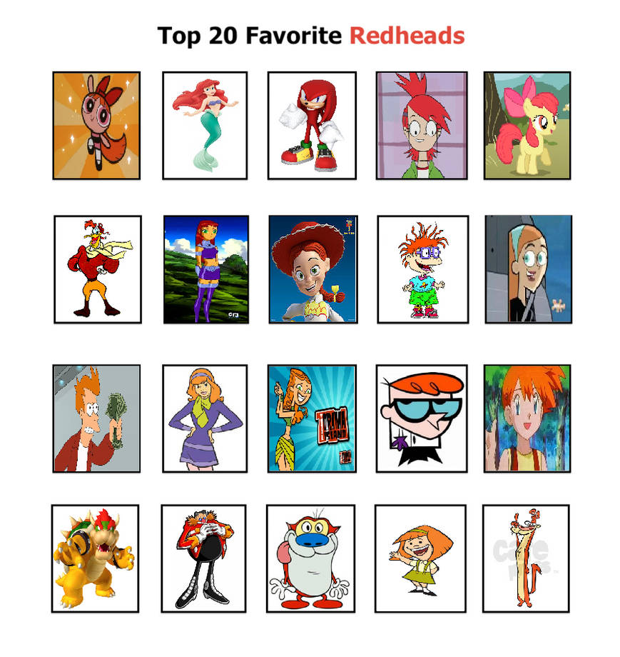 Cartoon Ragheads Cody's Top 20 Favorite Redheads by cartoonfanboyone on DeviantArt