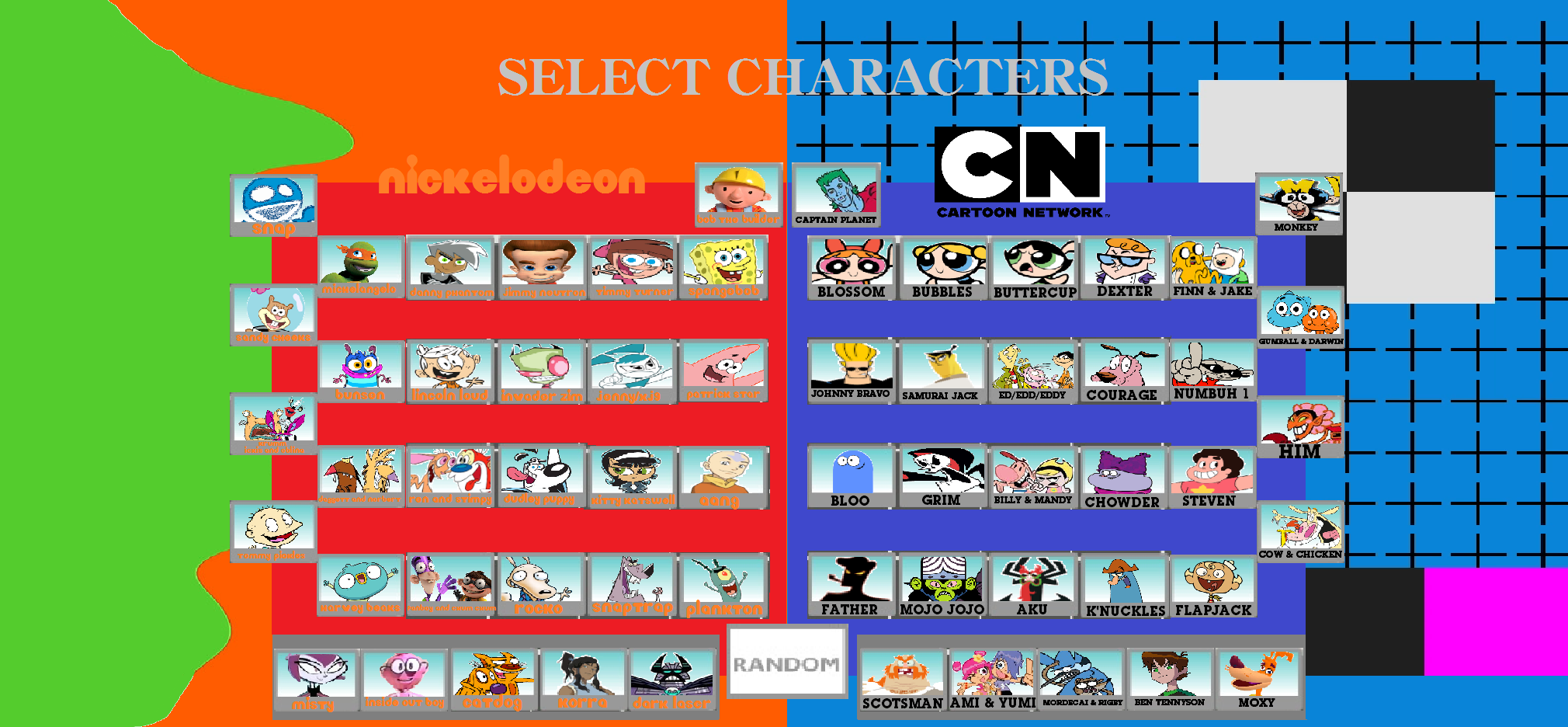 Nickelodeon Vs Cartoon Network (Fighting Game) Fan Casting on myCast