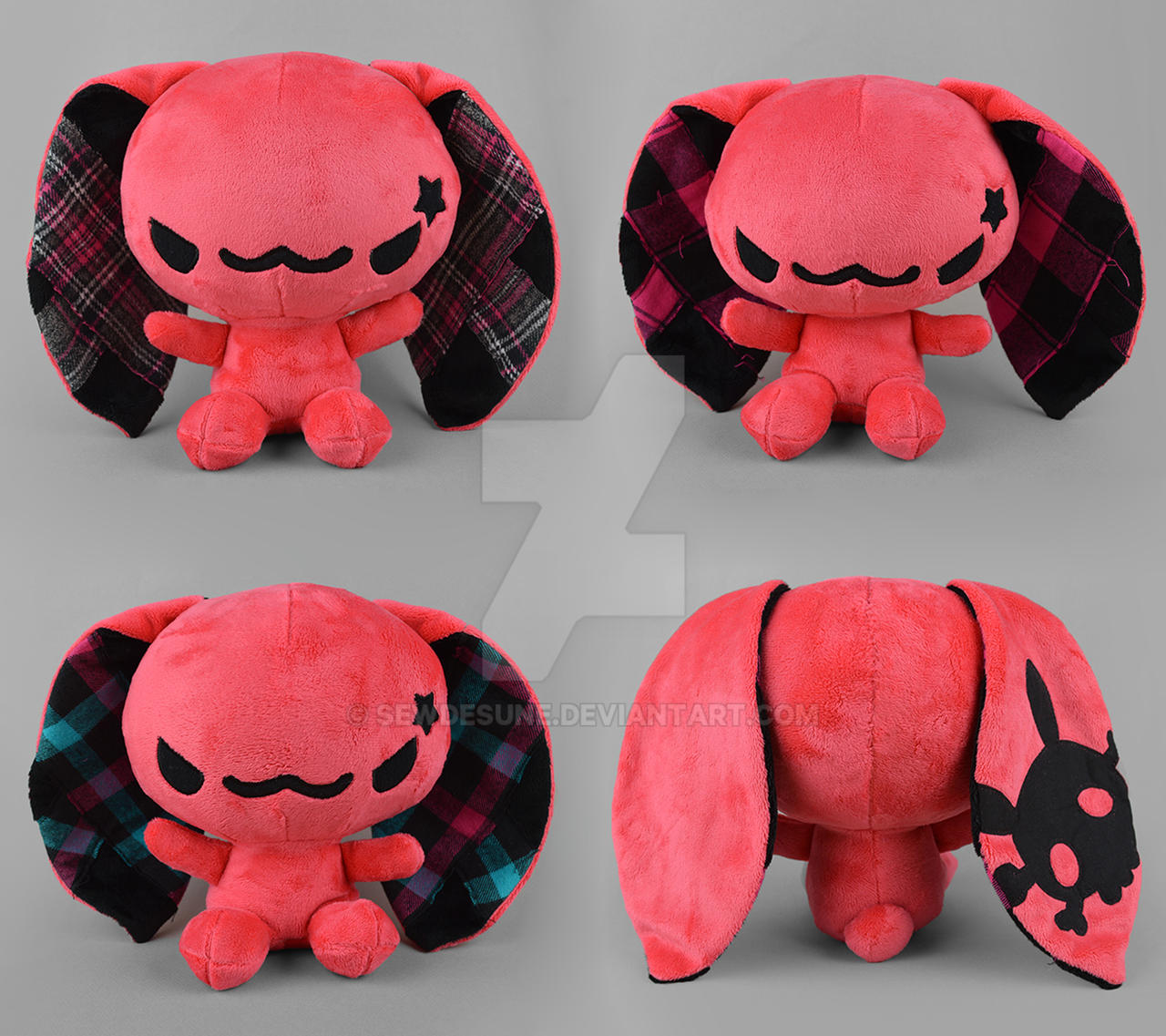 Pink Punk Bunny Plushies by SewDesuNe on DeviantArt