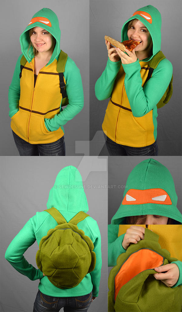 TMNT Michelangelo Hoodie with Shell Backpack