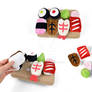 Mini Sushi Plushies and Wooden Tray